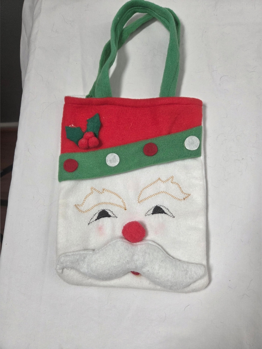 NOVELTY BAG SANTA FACE SQUARE FELT   HOLIDAY STYLE